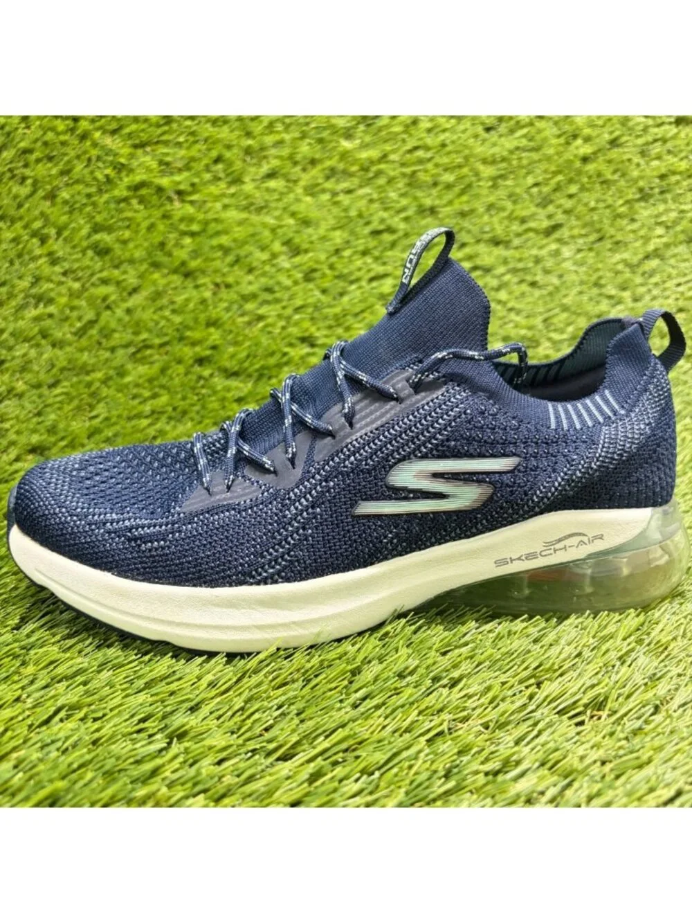 Skechers Go Run Air Stratus Womens Size 8 Blue Athletic Running Shoes Sneakers